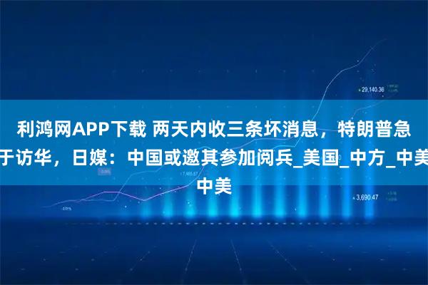 利鸿网APP下载 两天内收三条坏消息，特朗普急于访华，日媒：中国或邀其参加阅兵_美国_中方_中美